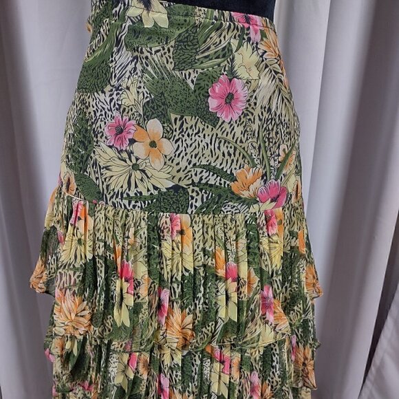 Jo Hanna York by Joan Davis Green Floral Print Skirt & Top 2Pc Set. Size 16 - Picture 7 of 15